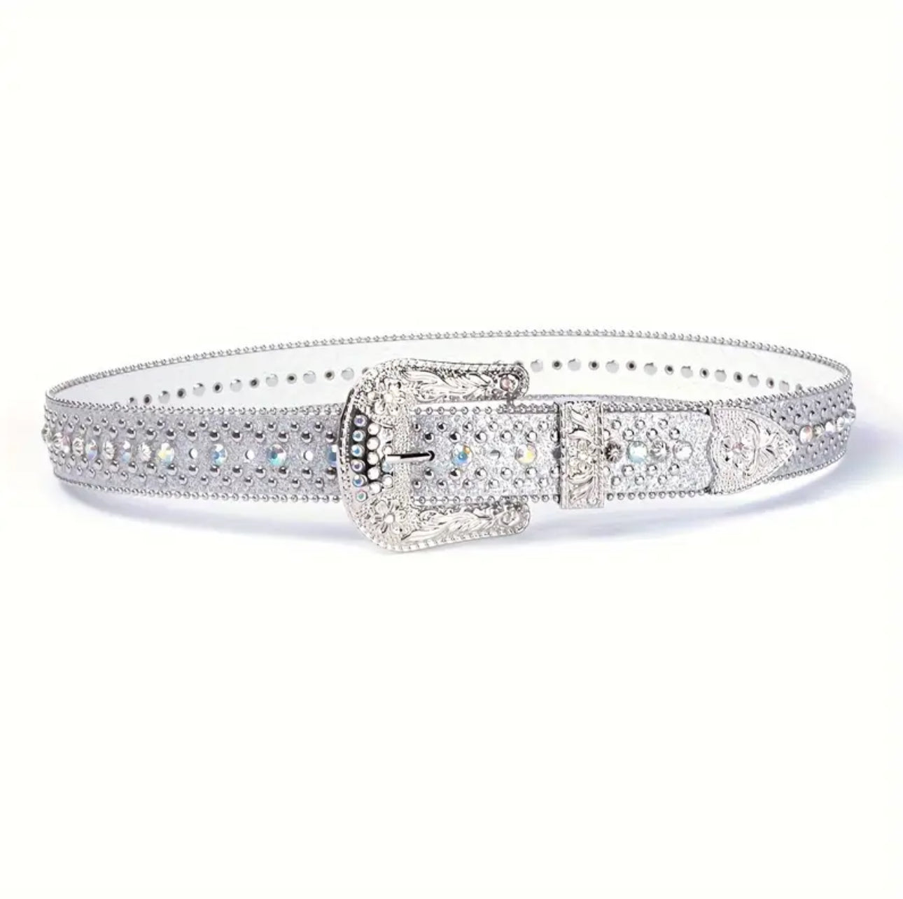 Vintage Y2K Metallic Belt - Fits 28-38