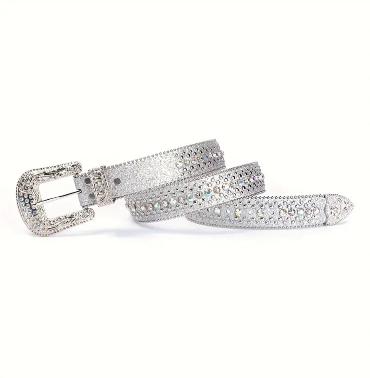 Vintage Y2K Metallic Belt - Fits 28-38