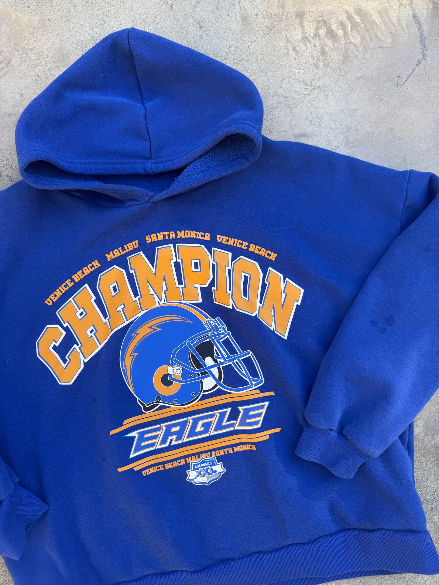 Vintage Boxy Football Hoodie - Small