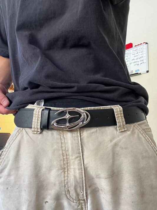 Vintage Y2K Metallic Belt | Fits 28-36 waist