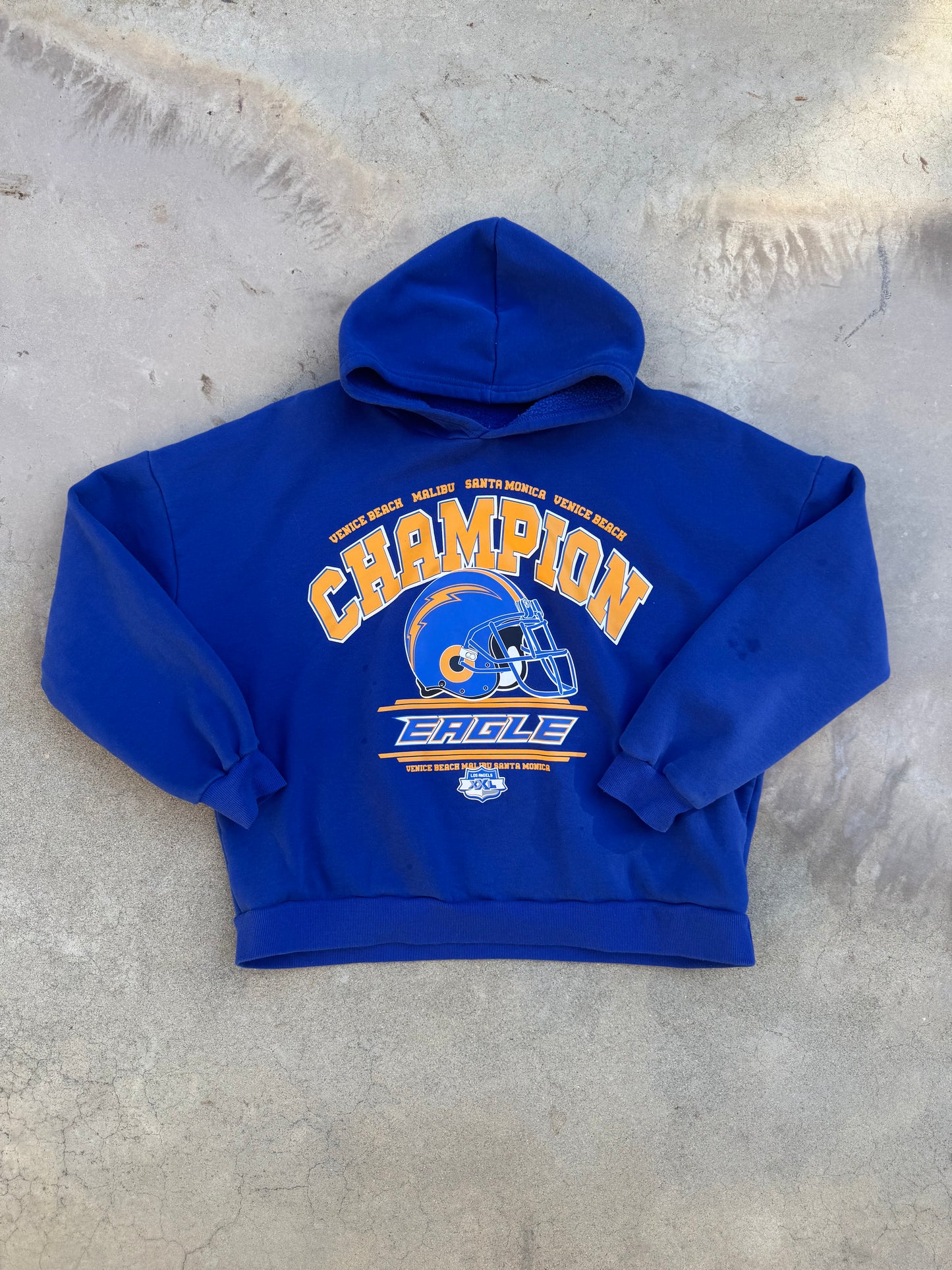 Vintage Boxy Football Hoodie - Small